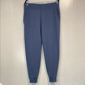Freely Joggers Pants Athleisure Soft Pockets Stylish Heathered Blue Size Large